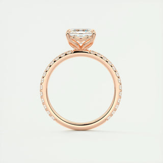 2 CT Asscher Cut Pave Style CVD F/VS1 Diamond Engagement Ring 21