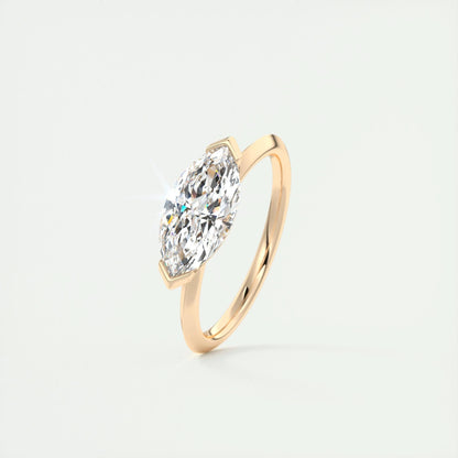 2 CT Marquise Half Bezel CVD F/VS1 Diamond Engagement Ring 18