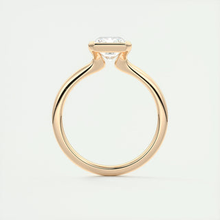 2.10 CT Radiant  Solitaire Half Bezel Moissanite Engagement Ring 21