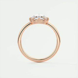 1.47 CT Round Rose Cut  Solitaire Double Prong Moissanite Engagement Ring 22