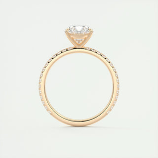 2 CT Oval Cut Pave CVD F/VS1 Diamond Engagement Ring 22