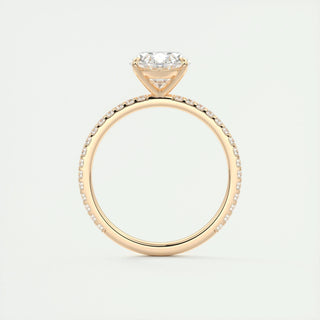 1.91 CT Oval Cut Solitaire Pave Moissanite Engagement Ring 22