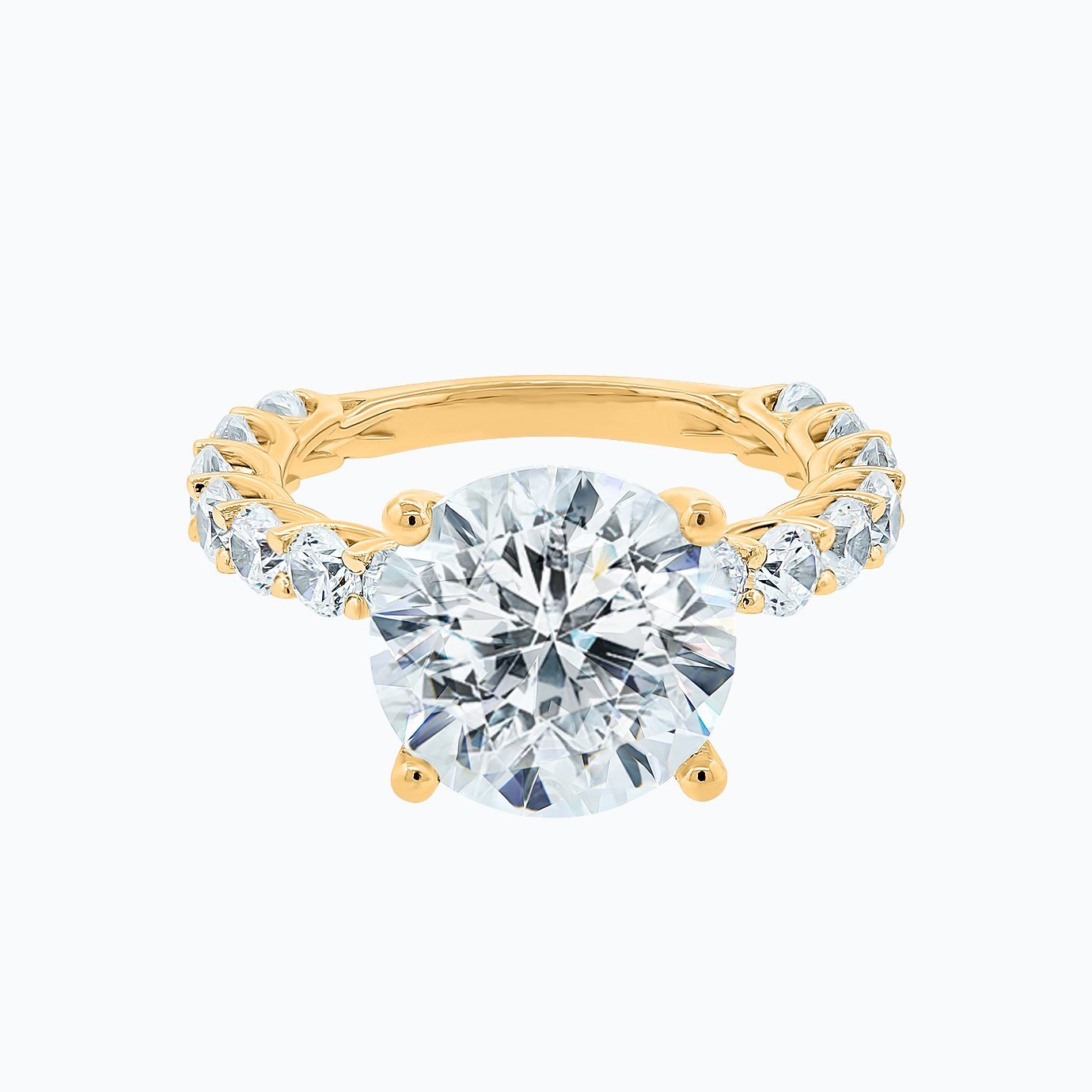 1.0 - 5.0 CT Round Hidden Halo CVD F/VS2 Diamond Engagement Ring 6