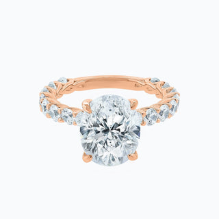 1.0 - 4.0 CT Oval Hidden Halo CVD F/VS2 Diamond Engagement Ring 7