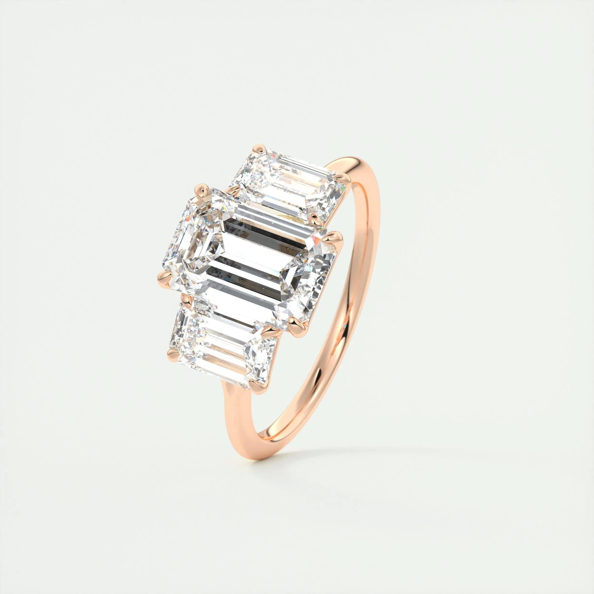 2 CT Emerald Three Stone CVD F/VS1 Diamond Engagement Ring 19