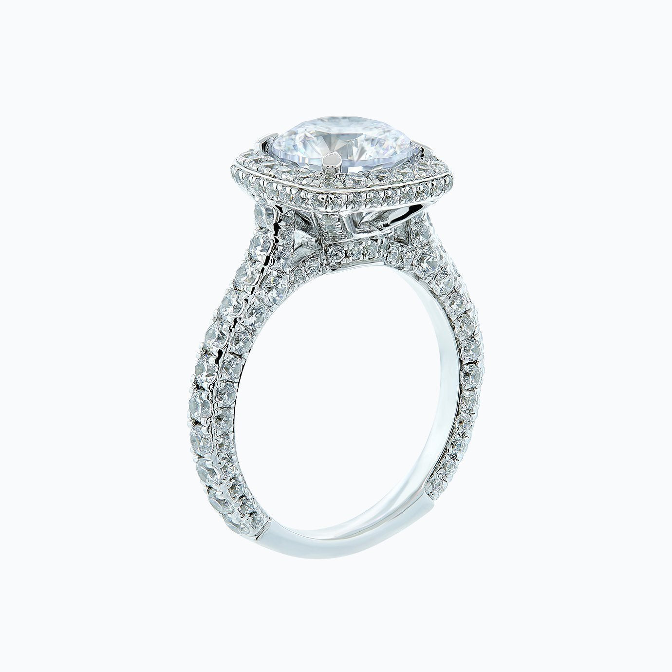 2.0 CT Round Halo CVD F/VS2 Diamond Engagement Ring 4