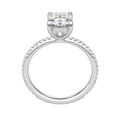 1.91 CT Oval Solitaire Moissanite Engagement Ring With Pave Setting 5