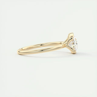 1.91 CT Oval Half Bezel Solitaire Moissanite Engagement Ring 9