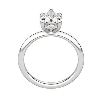 1.33 CT Pear Solitaire Moissanite Engagement Ring With Hidden Halo Setting 6