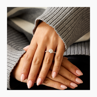 2.5 CT Round Cut Pave CVD G/VS Diamond Engagement Ring 9