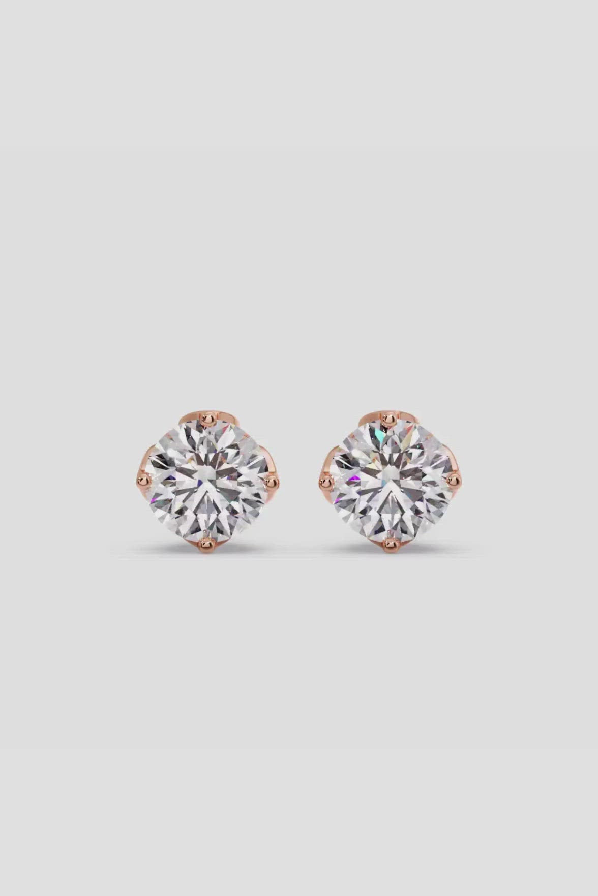 1.0 TCW Round Cut Moissanite Solitaire Stud Earrings 3