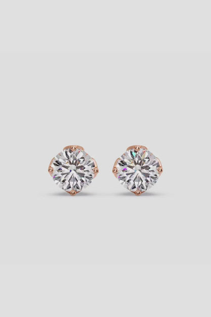 1.0 TCW Round Cut Moissanite Solitaire Stud Earrings 3