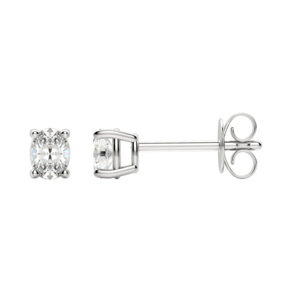 0.50 TCW-1.0 TCW Oval Cut Moissanite Solitaire Stud Earrings 3