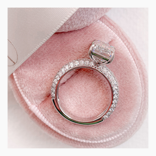 4.5 CT Emerald Cut Pave CVD G/VS Diamond Engagement Ring 5