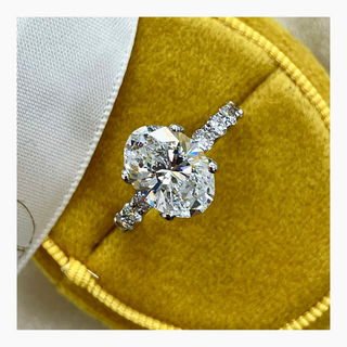 2.79 CT Oval Cut Pave CVD E/VS Diamond Engagement Ring 9