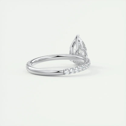 2 CT Pear Solitaire CVD F/VS1 Diamond Engagement Ring 3