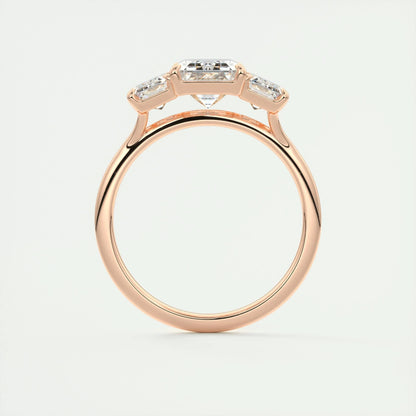2 CT Emerald Three Stone CVD F/VS1 Diamond Engagement Ring 22