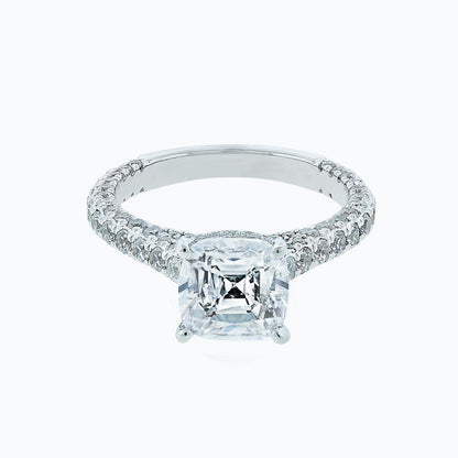 2.0 CT Cushion Hidden Halo CVD F/VS2 Diamond Engagement Ring 1