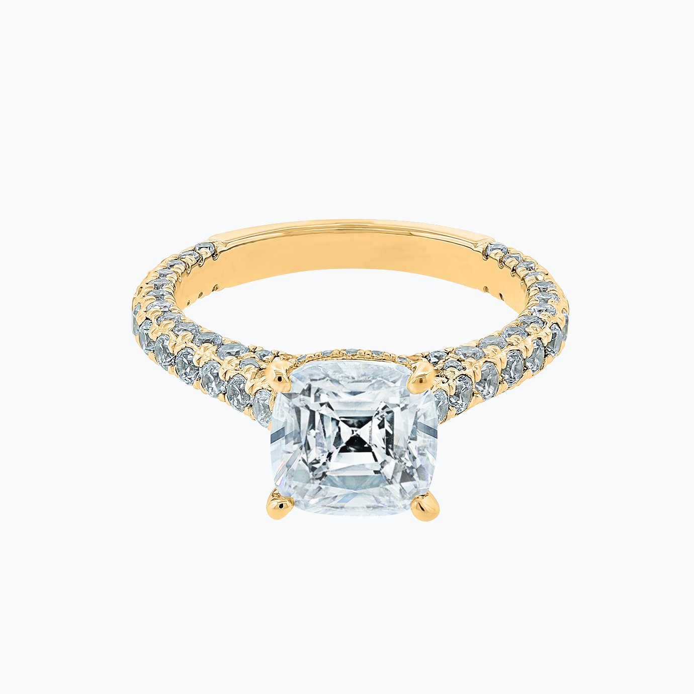 2.0 CT Cushion Hidden Halo CVD F/VS2 Diamond Engagement Ring 7