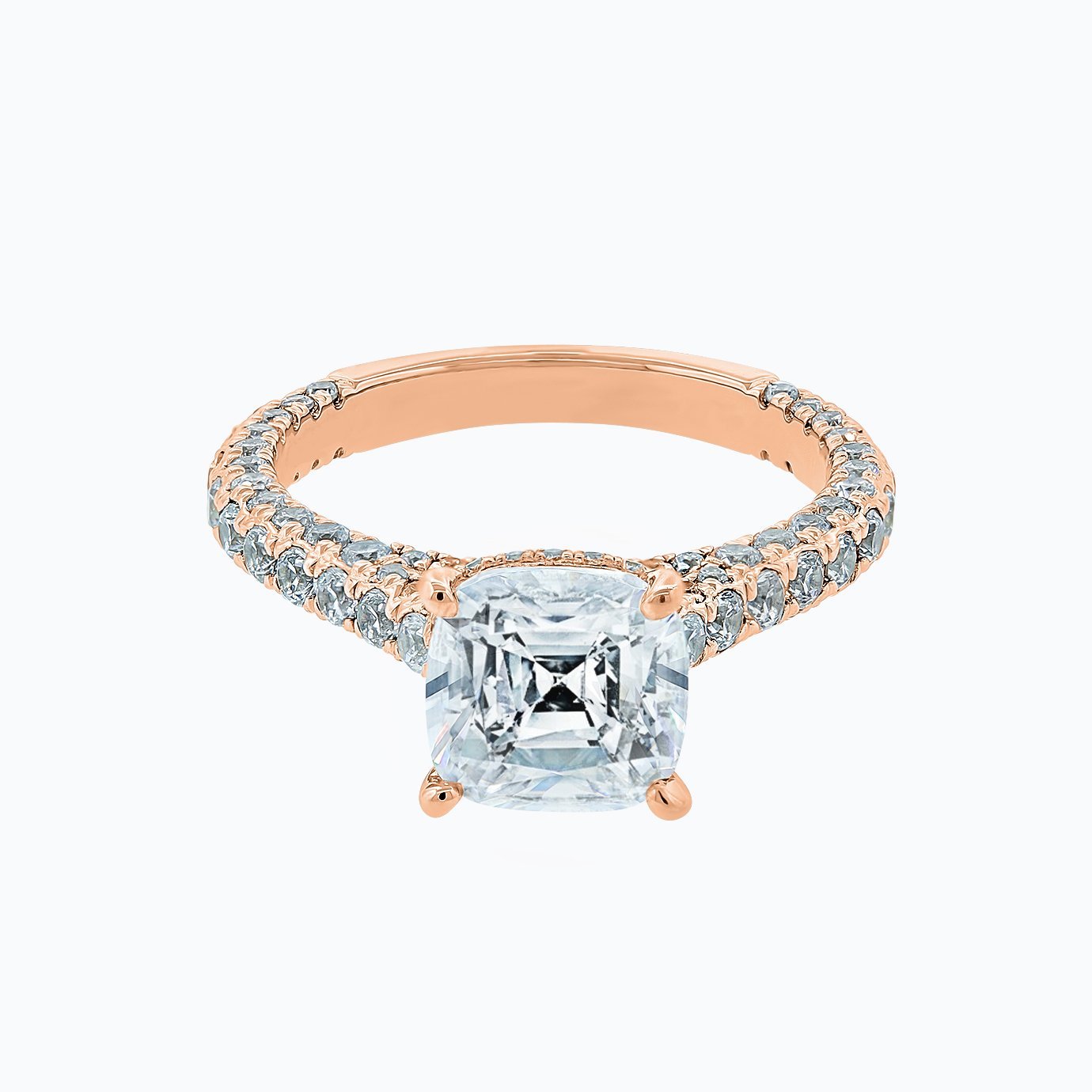 2.0 CT Cushion Hidden Halo CVD F/VS2 Diamond Engagement Ring 8