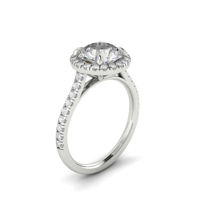 1.5 CT Round Cut Halo Pave Moissanite Engagement Ring 7