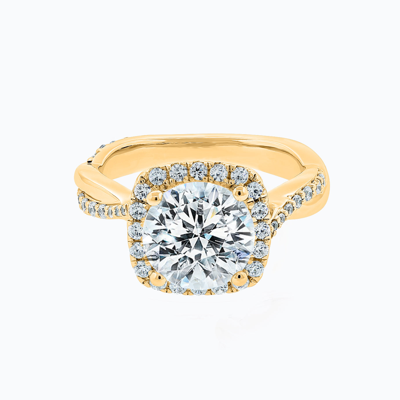 2.0 CT Round Halo CVD F/VS2 Diamond Engagement Ring 4