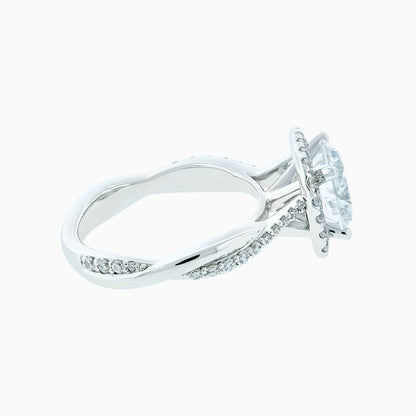 2.0 CT Round Halo CVD F/VS2 Diamond Engagement Ring 2