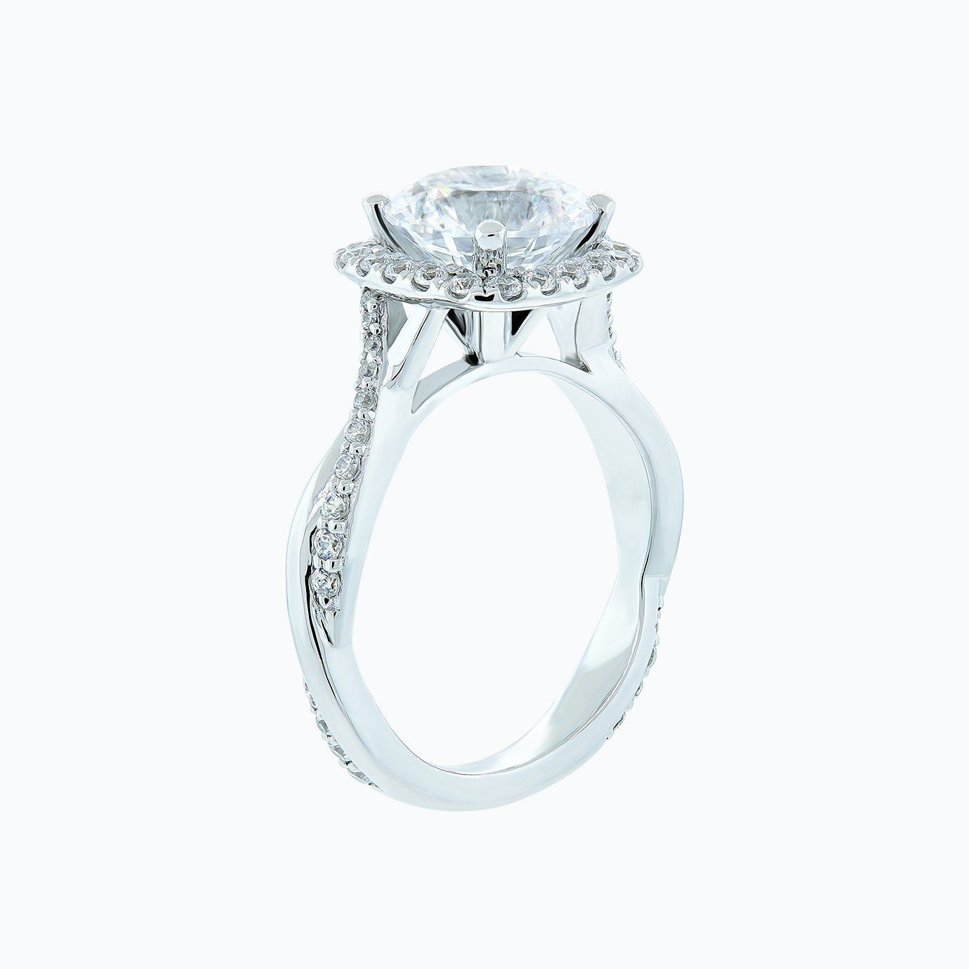 2.0 CT Round Halo CVD F/VS2 Diamond Engagement Ring 3