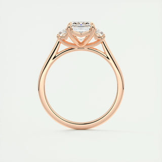 1.91 CT Emerald Cut Three Stone Moissanite Engagement Ring 22