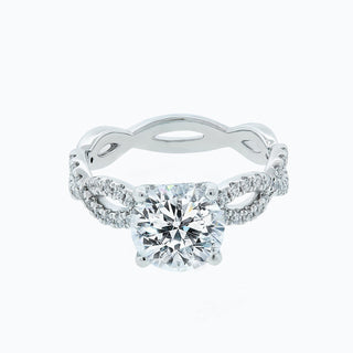2.0 CT Round Criss - Cross Pave CVD F/VS2 Diamond Engagement Ring 1