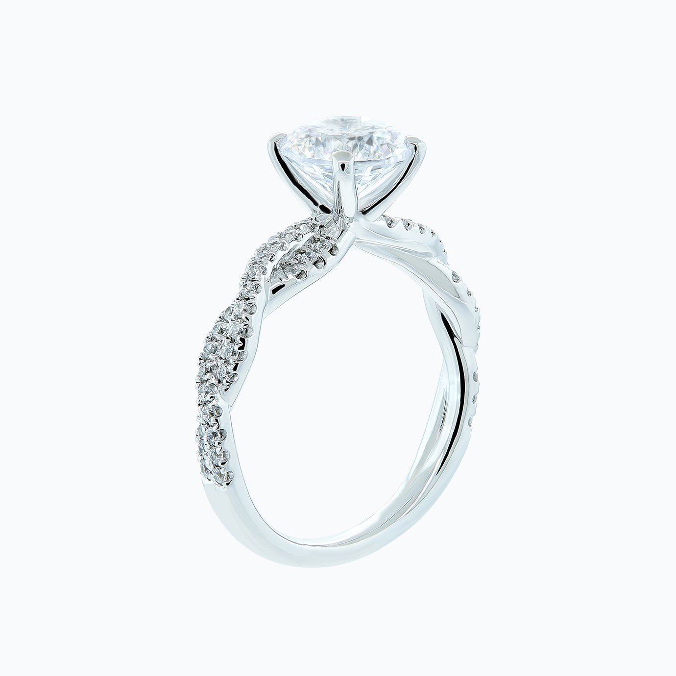 1.50 CT Round Twisted Pave CVD F/VS2 Diamond Engagement Ring 3