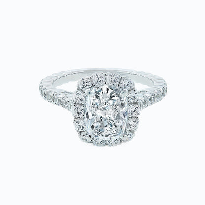 2.0 CT Cushion Halo CVD F/VS2 Diamond Engagement Ring 1