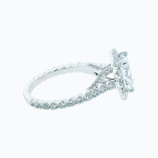 2.0 CT Cushion Shaped Moissanite Halo Engagement Ring 4