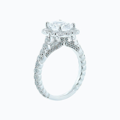 2.0 CT Cushion Halo CVD F/VS2 Diamond Engagement Ring 3