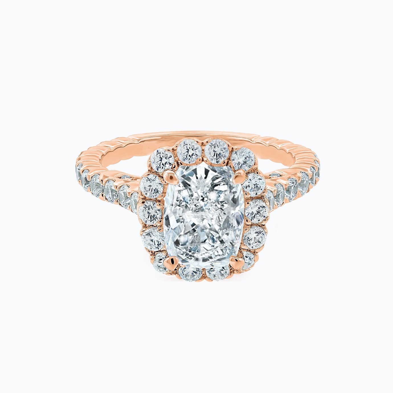 2.0 CT Cushion Halo CVD F/VS2 Diamond Engagement Ring 5