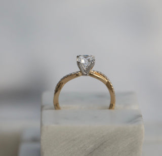 0.89 CT Round Cut Twisted Shank Pave CVD E/VS1 Diamond Engagement Ring 9