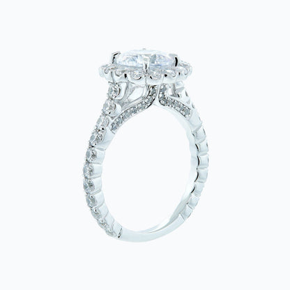 2.0 CT Round Halo CVD F/VS2 Diamond Engagement Ring 3