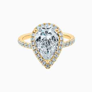 3.0 CT Pear Halo CVD F/VS2 Diamond Engagement Ring 6