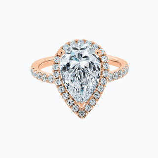 3.0 CT Pear Halo CVD F/VS2 Diamond Engagement Ring 7