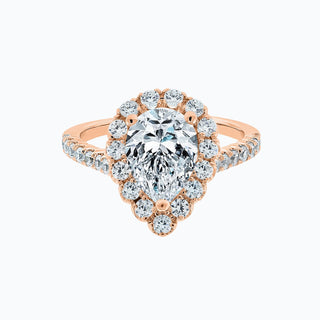 2.0 CT Pear Halo CVD F/VS2 Diamond Engagement Ring 4