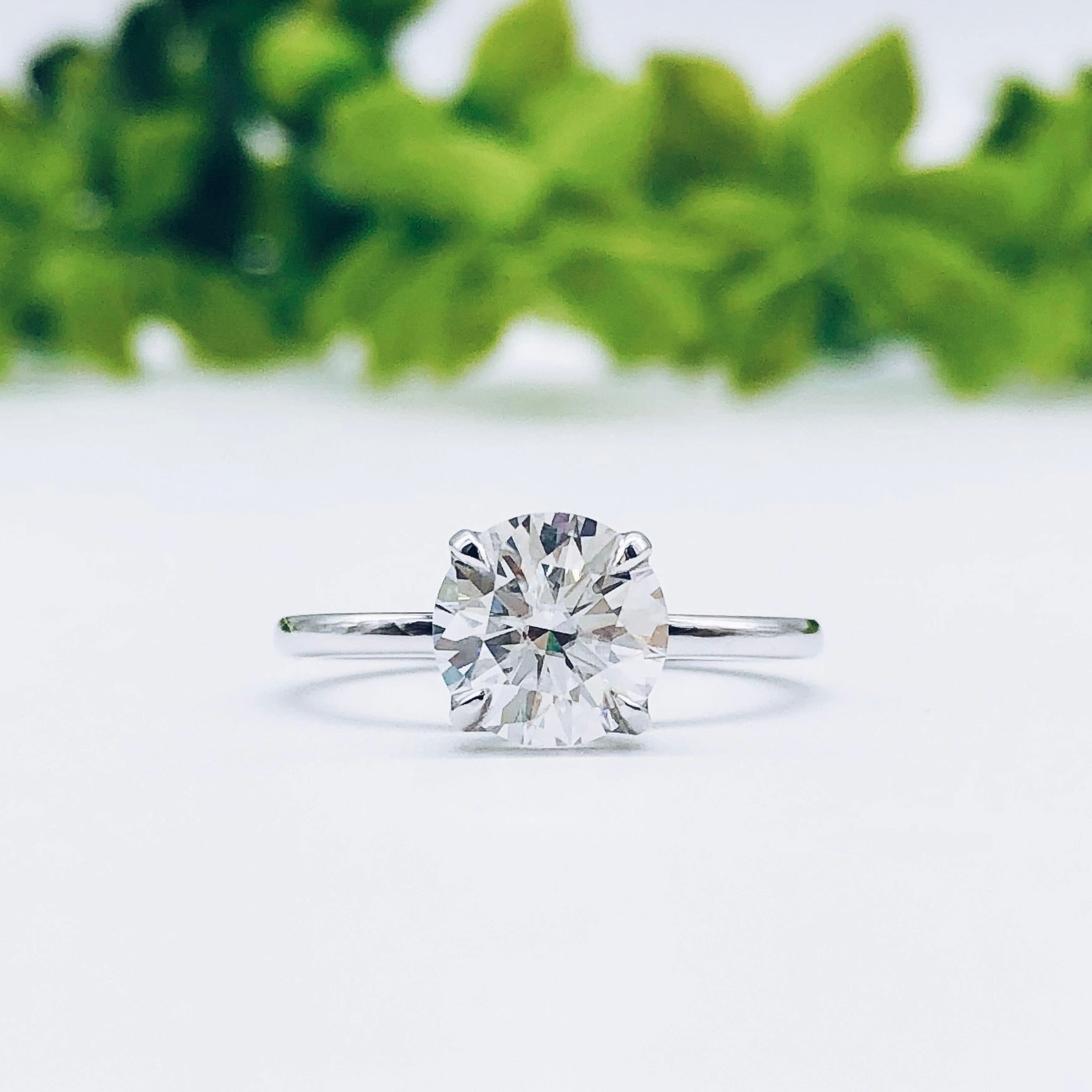 1.85 CT Round Cut Solitaire Moissanite Engagement Ring 2