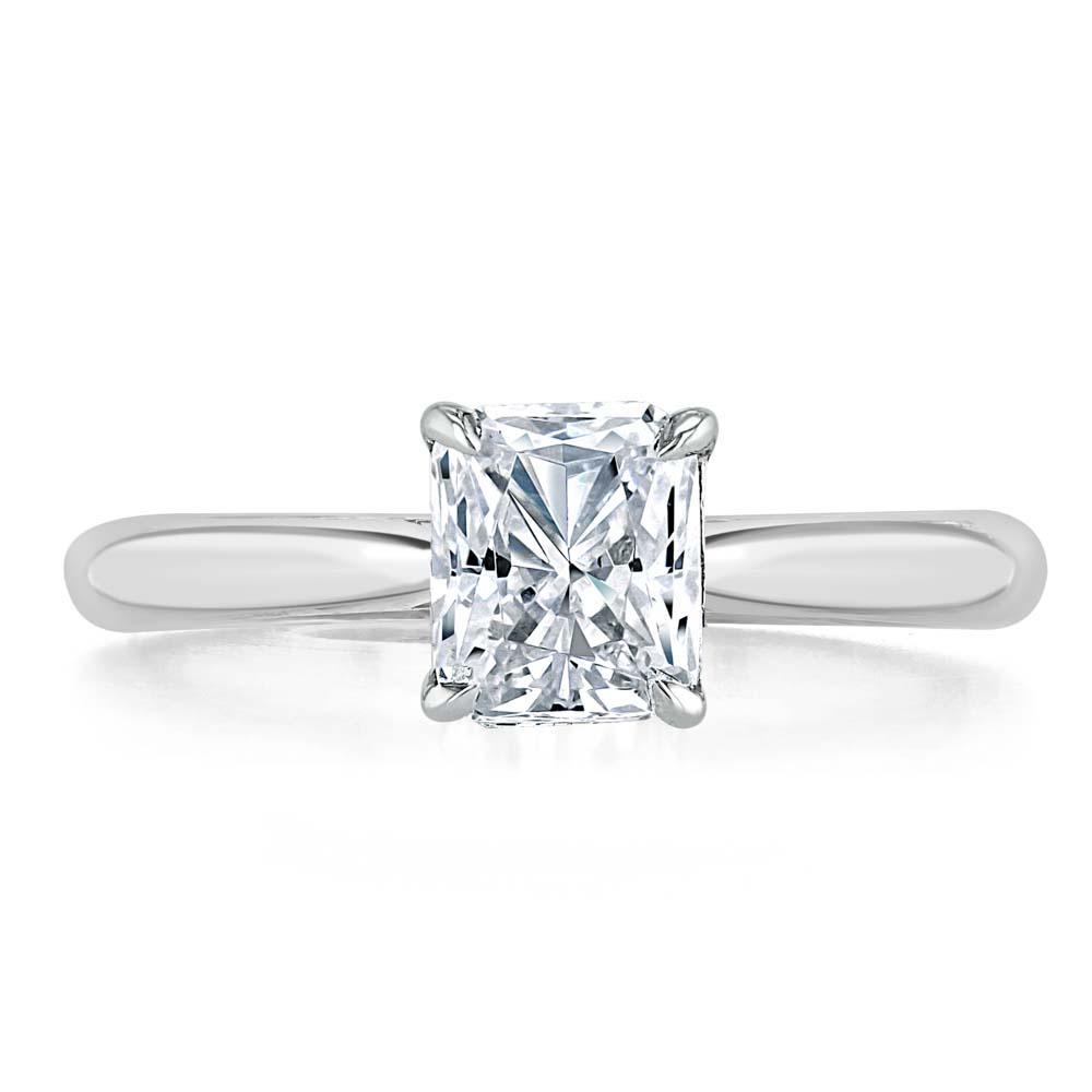 1.0 CT Radiant Cut Solitaire Moissanite Engagement Ring 1