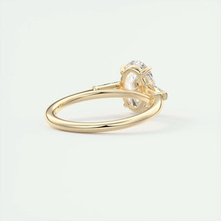 2 CT Oval Three Stone CVD F/VS1 Diamond Engagement Ring 10