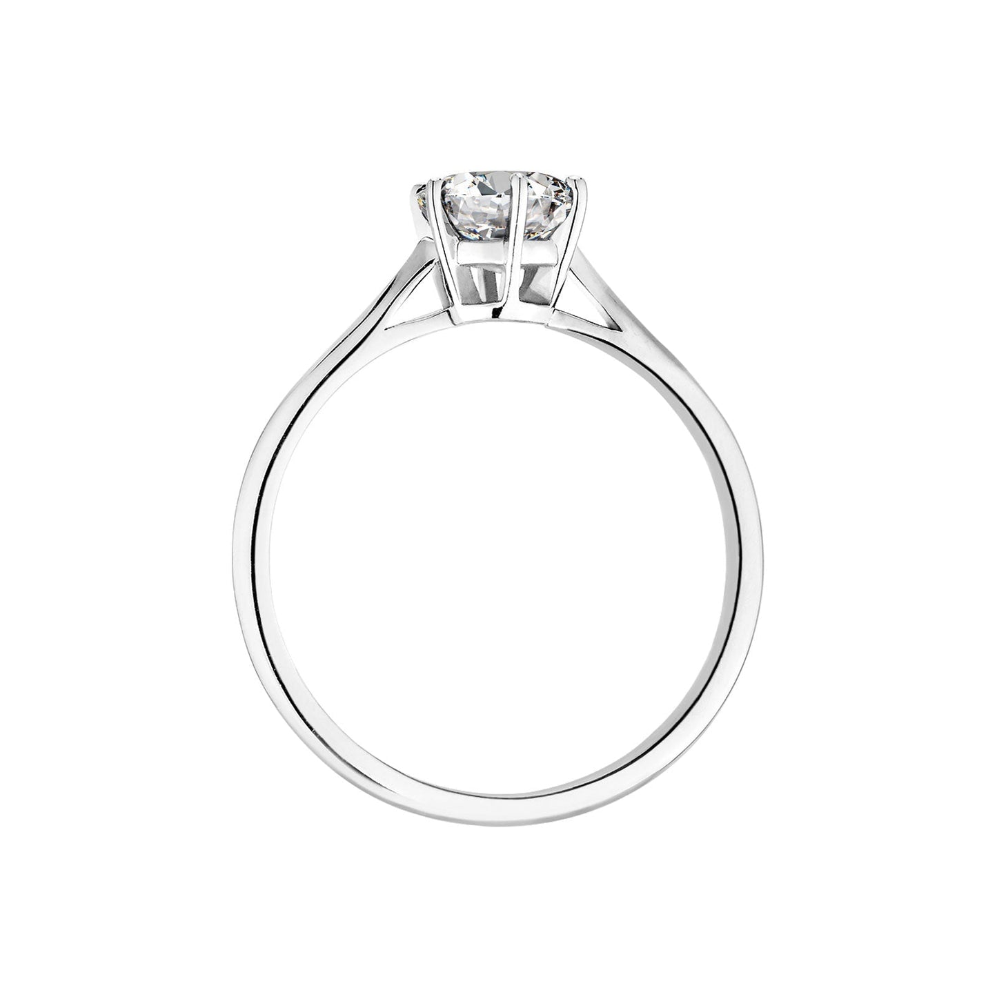 0.80 CT Round Shaped Moissanite Solitaire Engagement Ring 8