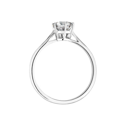 0.80 CT Round Shaped Moissanite Solitaire Engagement Ring 8