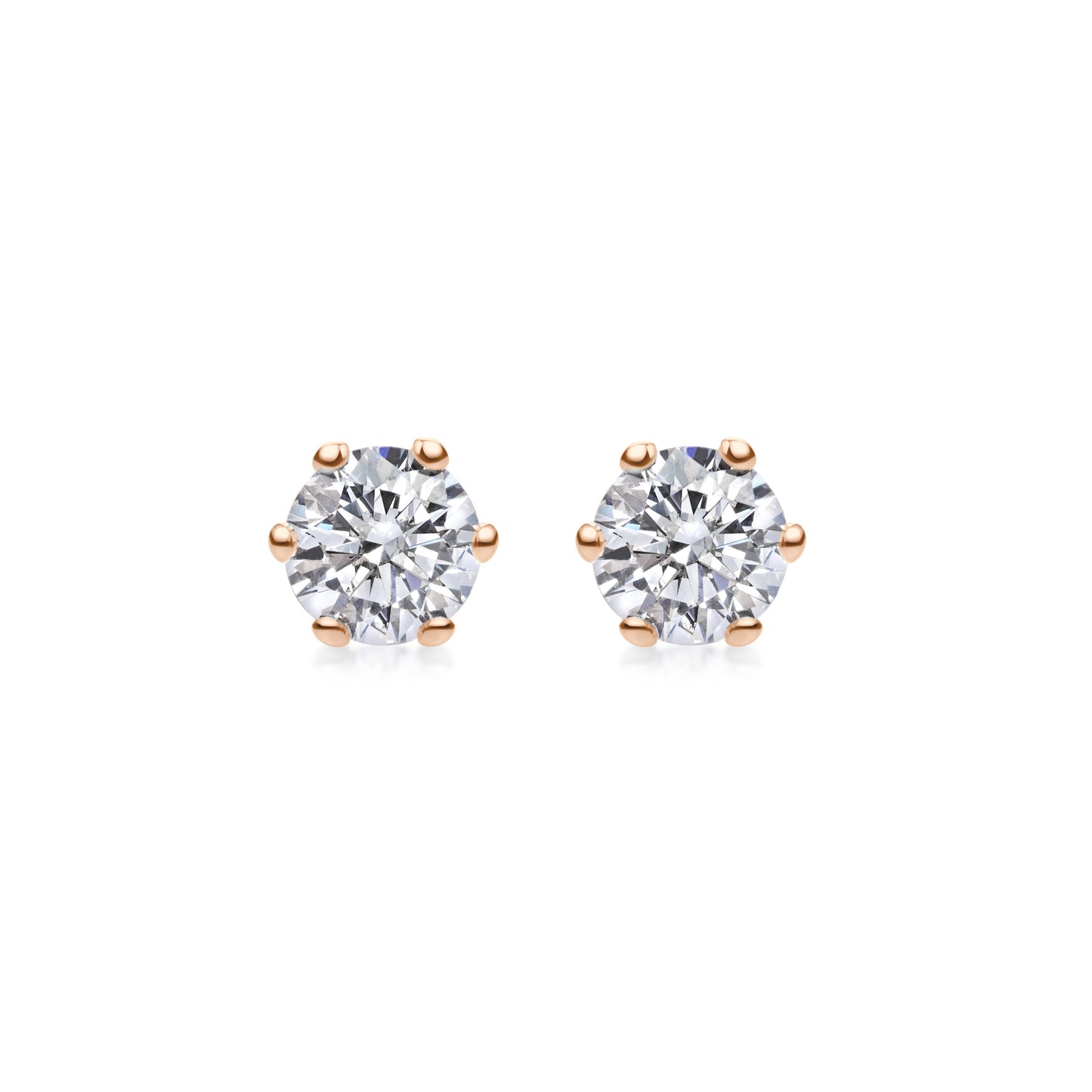 0.5 CT Round Solitaire CVD G/VVS Diamond Earrings 6