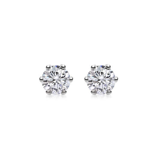 0.5 CT Round Solitaire CVD G/VVS Diamond Earrings 1