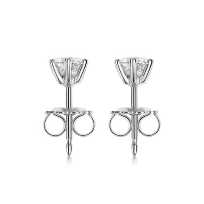 0.5 CT Round Solitaire CVD G/VVS Diamond Earrings 3