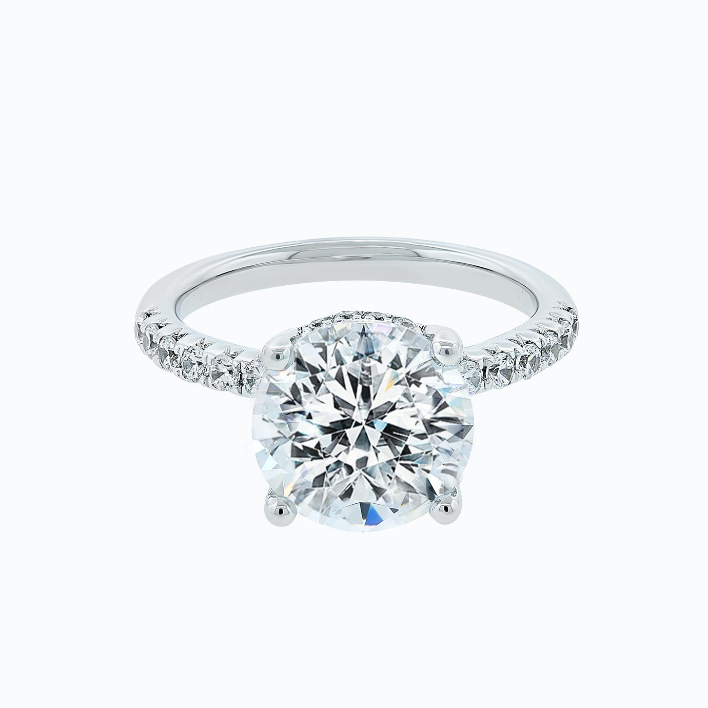 3.50 CT Round Hidden Halo CVD F/VS2 Diamond Engagement Ring 3