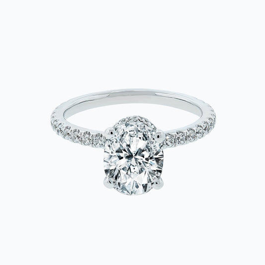 2.50 CT Oval Shaped Moissanite Hidden Halo Engagement Ring 1